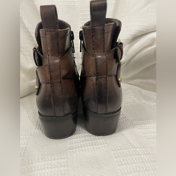 ARTURO CHIANG BRYSON BROWN LEATHER HEELED ANKLE BOOTIES SIZE 7M - Picture 4 of 10